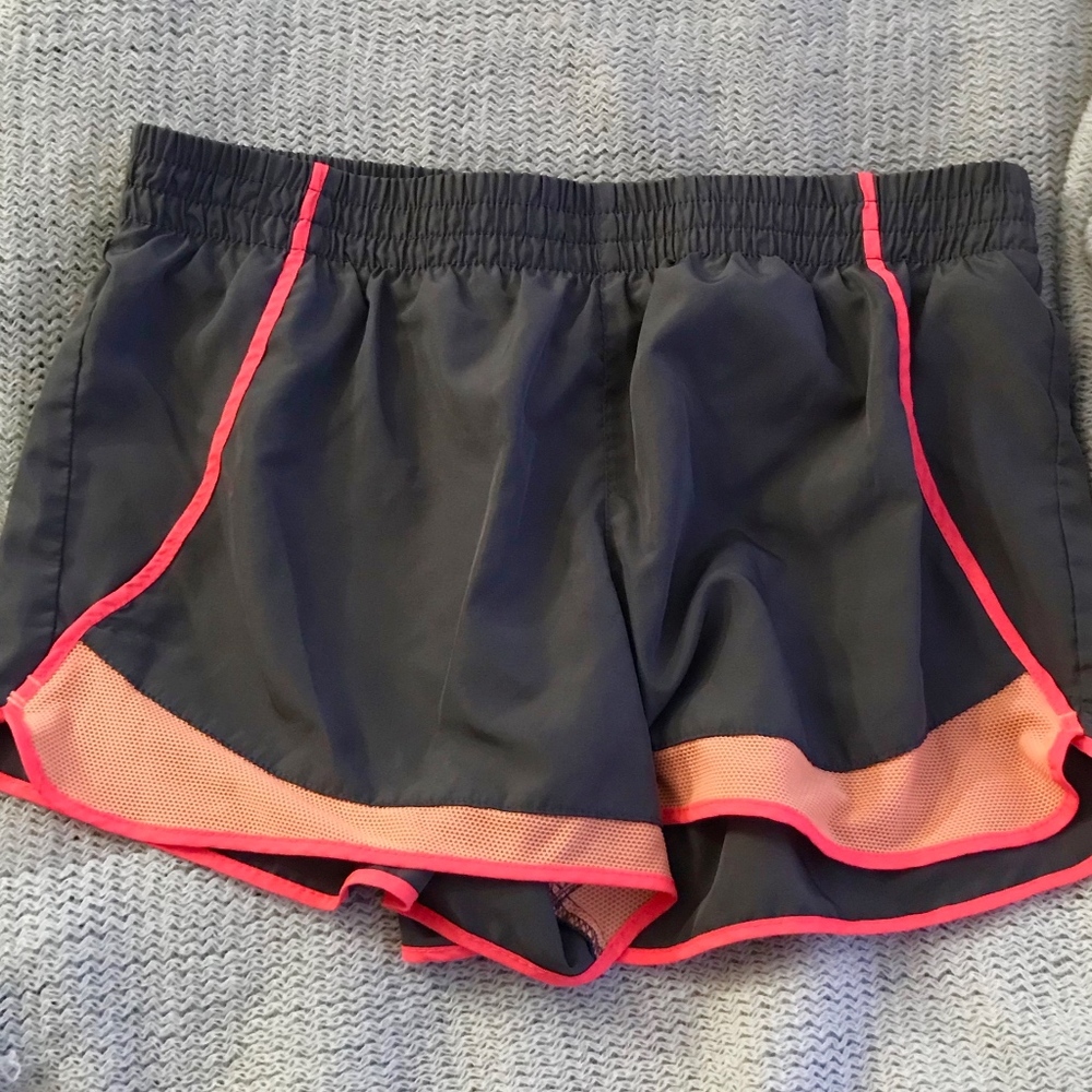 Gray and coral running Shorts